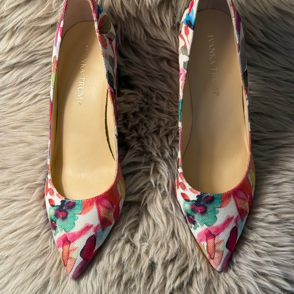 Ivanka Trump Vibrant Floral Heels